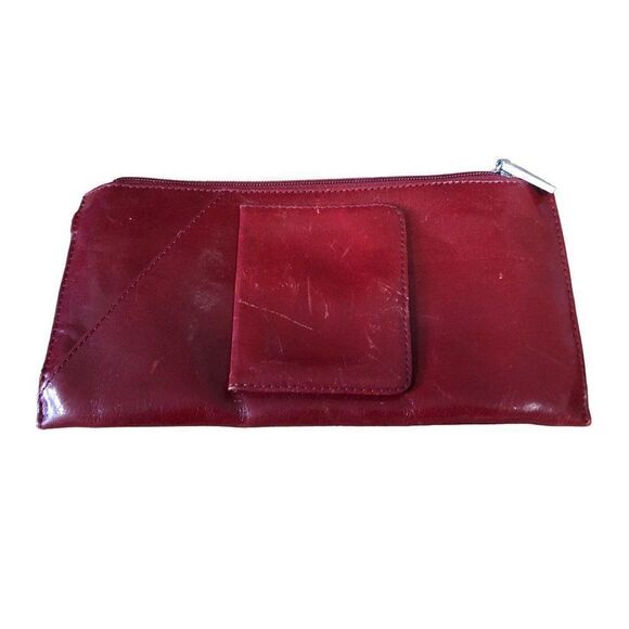 HOBO International Red Leather Wallet Vintage 9” x 5” - Picture 1 of 7